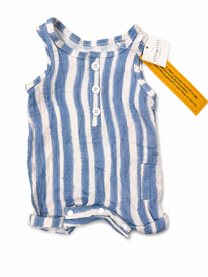 Shoreline Stripes Medically Adaptable Cotton Romper