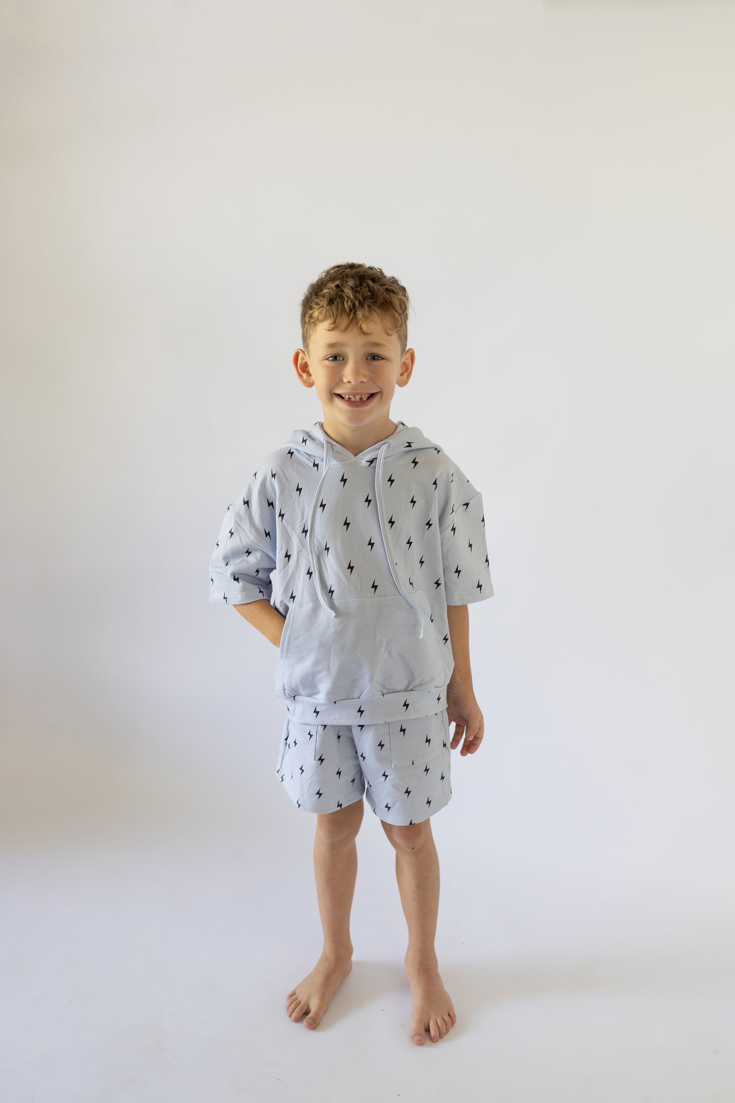 Blue Voltage Short Sleeve Sweatshirt Set