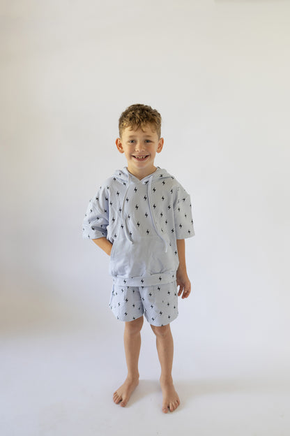 Blue Voltage Short Sleeve Sweatshirt Set