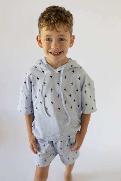 Blue Voltage Short Sleeve Sweatshirt Set