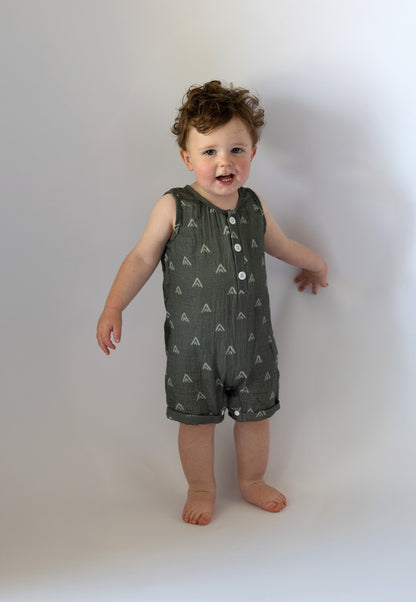 Evergreen Trail Medically Adaptable Cotton Romper