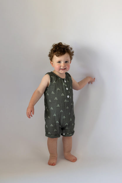 Evergreen Trail Medically Adaptable Cotton Romper