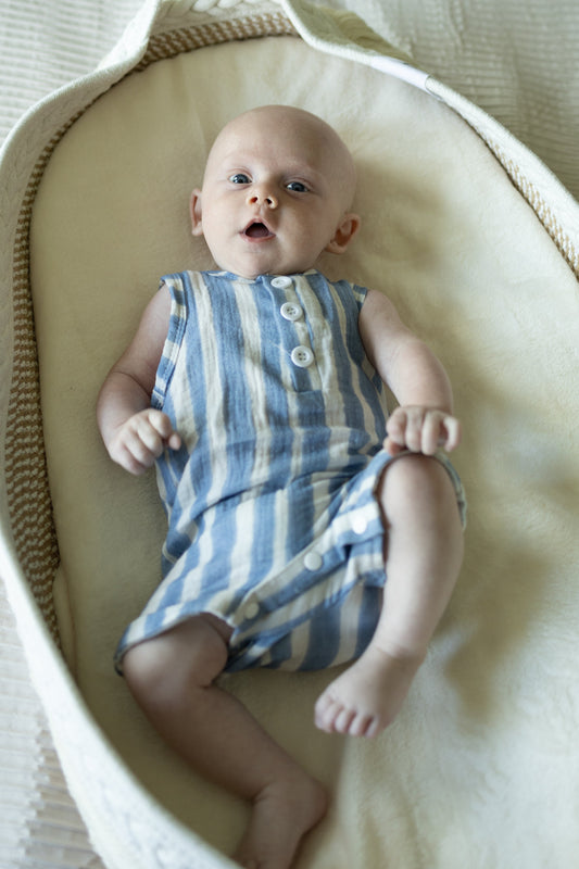 Shoreline Stripes Medically Adaptable Cotton Romper
