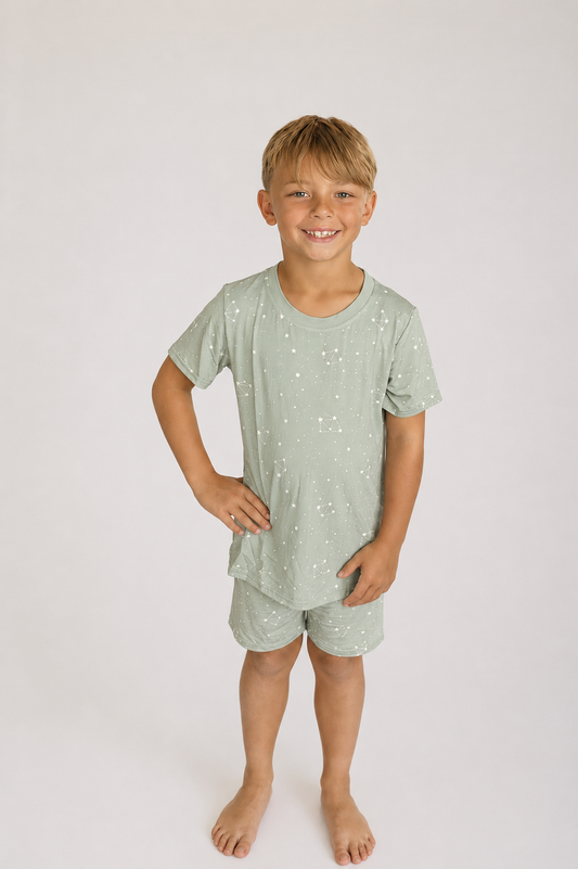 Among The Stars Bamboo Youth Short Set