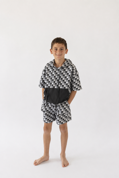 Urban Check Short Sleeve Sweatshirt Set